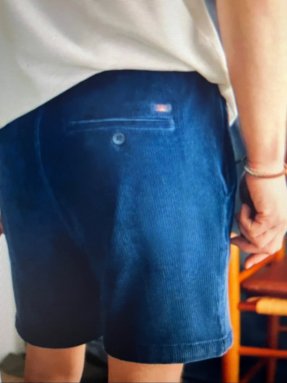 Faherty Blue Corduroy Shorts Men's Size XL *small flaw-read description